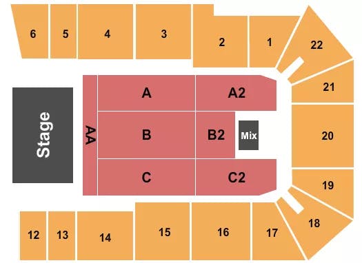  ENDSTAGE AA FRONT Seating Map Seating Chart