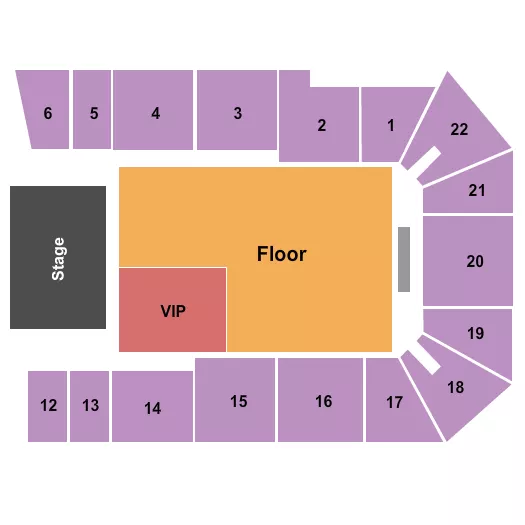  ENDSTAGE FLOOR VIP Seating Map Seating Chart