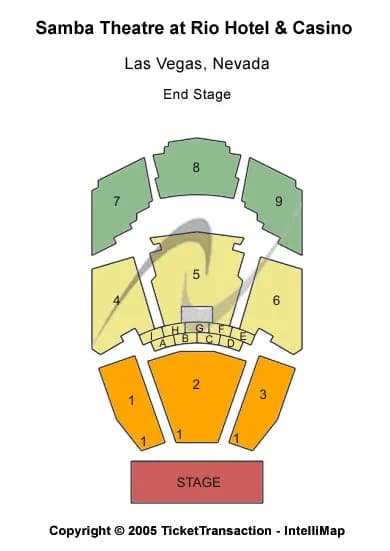 PENN TELLER THEATER AT RIO LAS VEGAS OTHER Seating Map Seating Chart