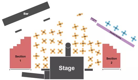 24 OXFORD AT VIRGIN HOTELS LAS VEGAS CABARET Seating Map Seating Chart