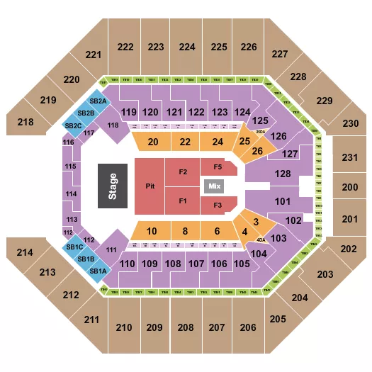  ENDSTAGE PIT Seating Map Seating Chart