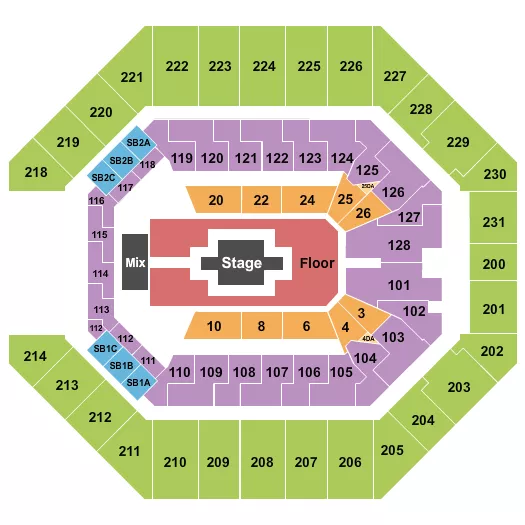  ZACH BRYAN Seating Map Seating Chart