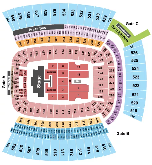  KENNY CHESNEY 2 Seating Map Seating Chart