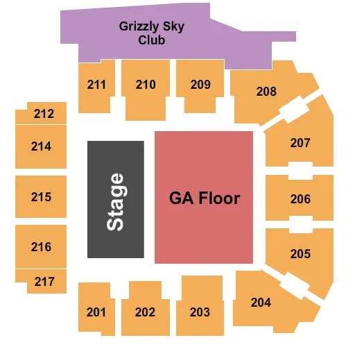  GA FLOOR Seating Map Seating Chart