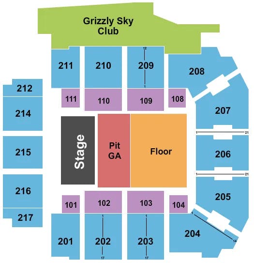  STURGILL SIMPSON Seating Map Seating Chart