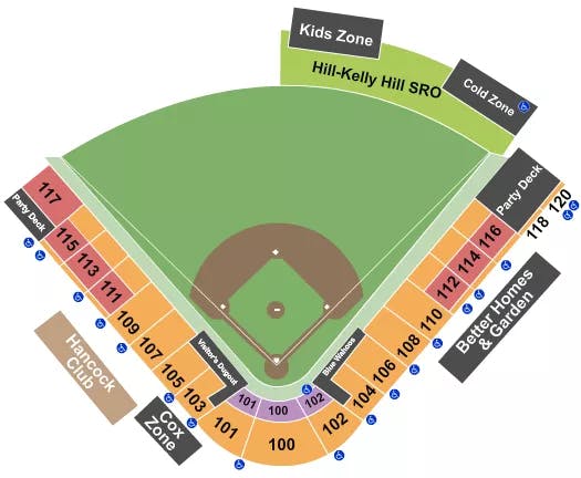  BASEBALL Seating Map Seating Chart