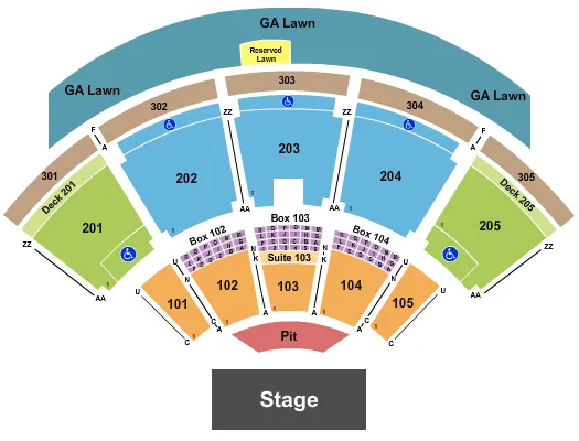  ENDSTAGE PIT 3 Seating Map Seating Chart