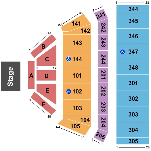  FREESTYLE EXPLOSION Seating Map Seating Chart