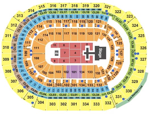  CHRIS TOMLIN Seating Map Seating Chart