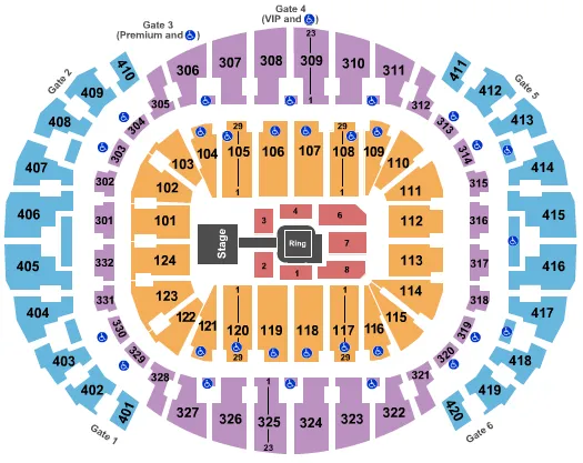  WWE RAW Seating Map Seating Chart