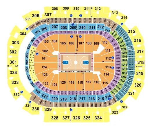  BASKETBALL COLLEGE Seating Map Seating Chart