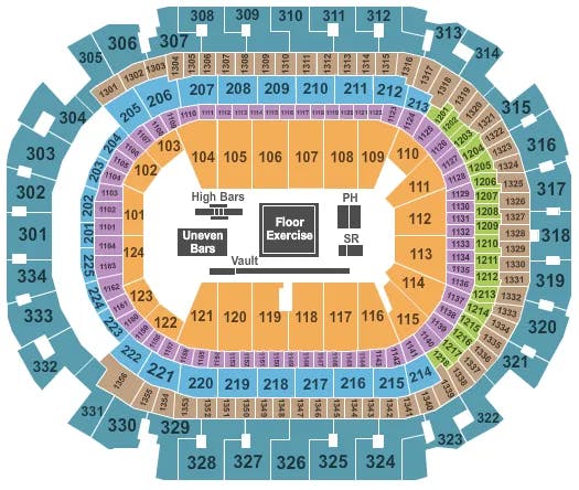  GYMNASTICS Seating Map Seating Chart