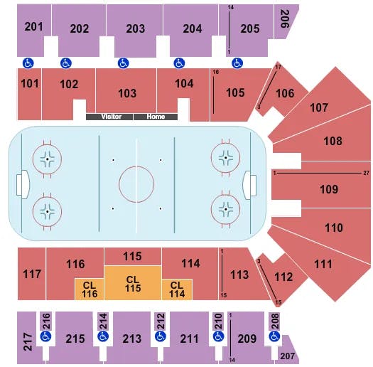  HOCKEY 1 Seating Map Seating Chart