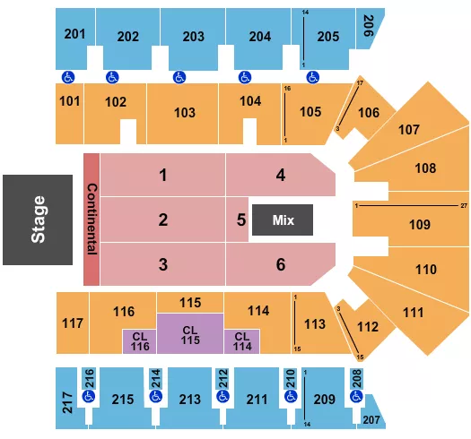  ENDSTAGE CONT FLOOR 3 Seating Map Seating Chart