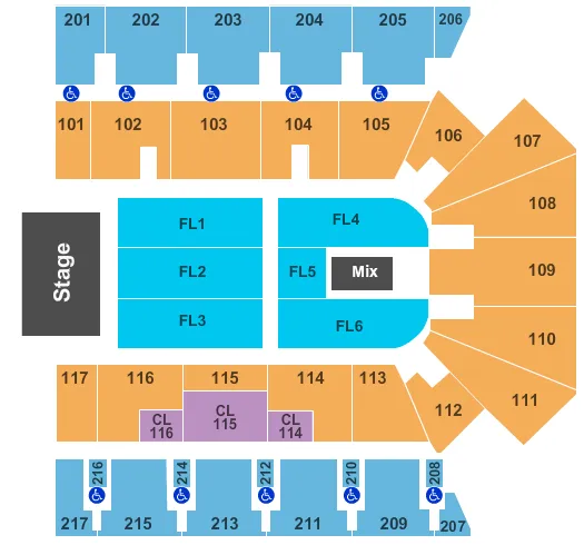  END STAGE Seating Map Seating Chart