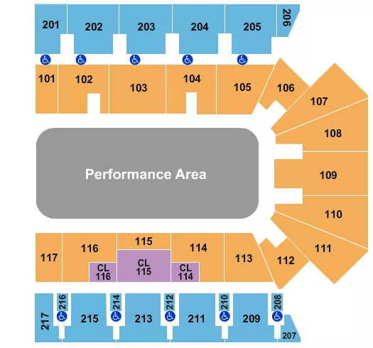  PERFORMANCE AREA Seating Map Seating Chart