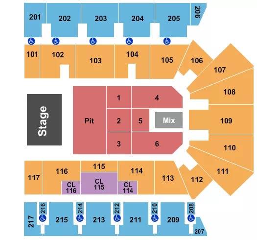  PIT GA FLR RSV 1 6 Seating Map Seating Chart