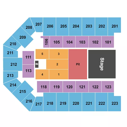  ENDSTAGE GA PIT 2 Seating Map Seating Chart