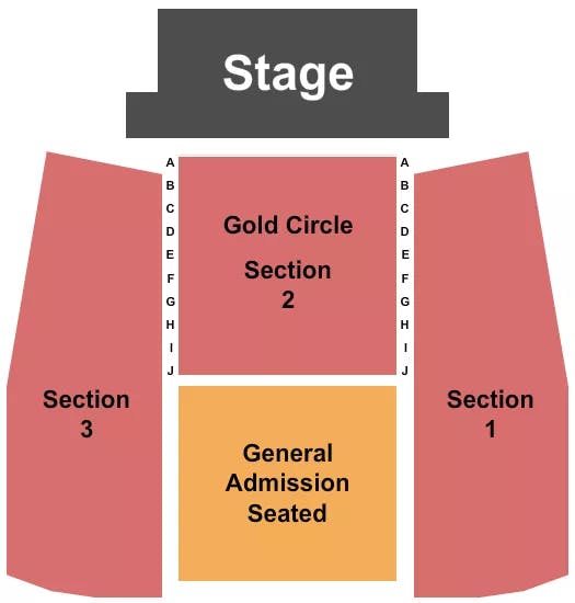  GOLD CIRCLE SEATED GA Seating Map Seating Chart