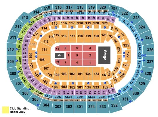  THE EAGLES Seating Map Seating Chart