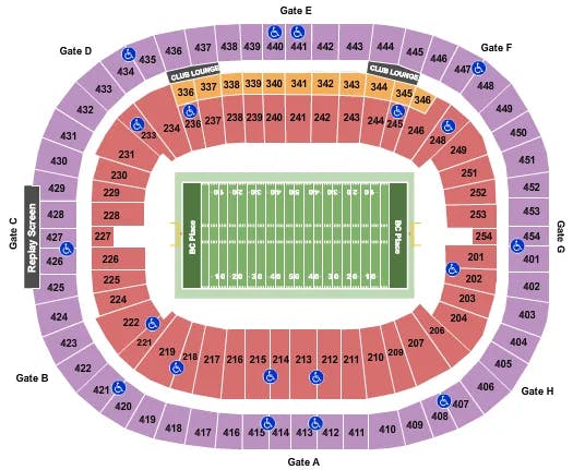  FOOTBALL Seating Map Seating Chart