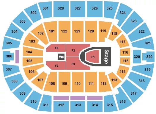  FOR KING AND COUNTRY Seating Map Seating Chart