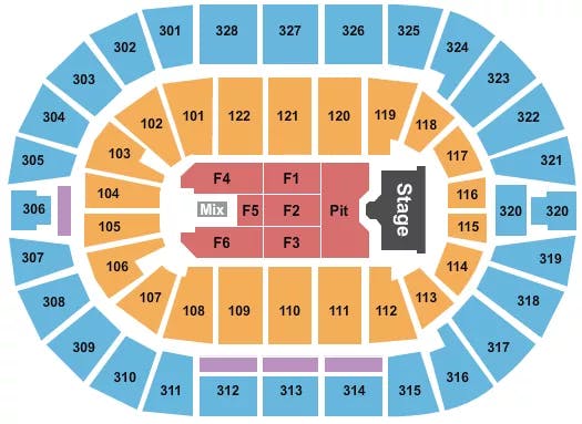  NICKELBACK Seating Map Seating Chart