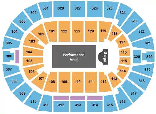  PERFORMANCE ARENA Seating Map Seating Chart