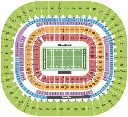  FOOTBALL ACC CHAMPIONSHIP Seating Map Seating Chart