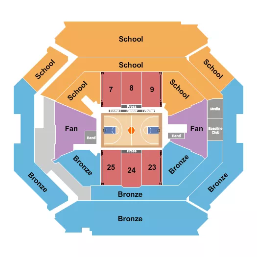  BASKETBALL A10 Seating Map Seating Chart