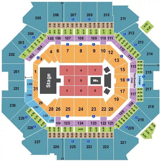  MARY J BLIGE Seating Map Seating Chart
