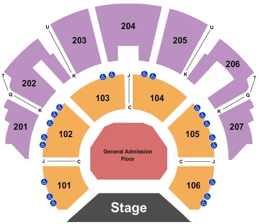  ENDSTAGE GA Seating Map Seating Chart