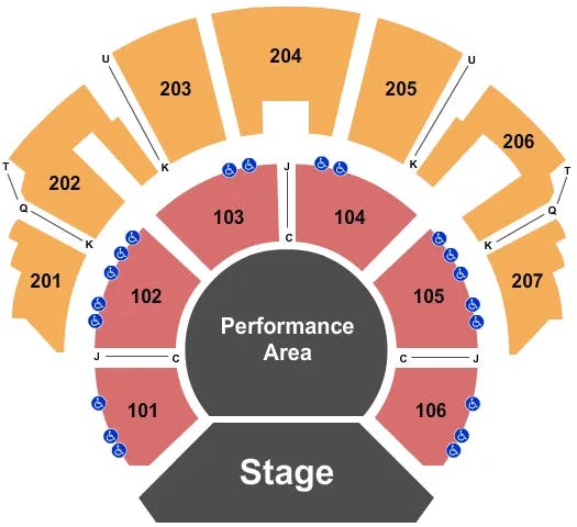  PERFORMANCE AREA Seating Map Seating Chart