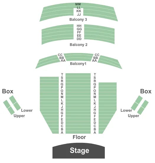  END STAGE Seating Map Seating Chart