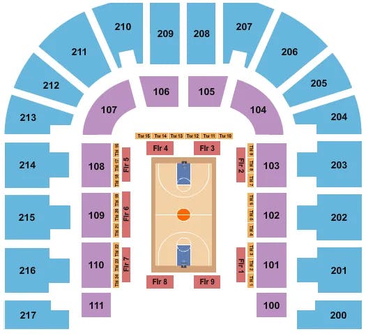  BASKETBALL GLOBETROTTERS Seating Map Seating Chart