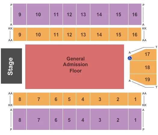  ENDSTAGE GA FLOOR Seating Map Seating Chart