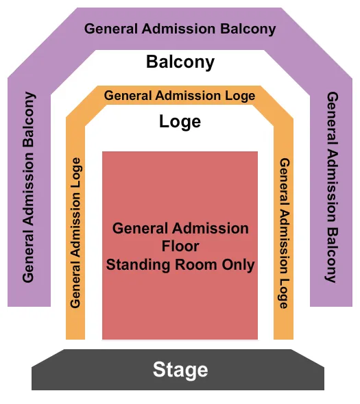  END STAGE ALL GA Seating Map Seating Chart