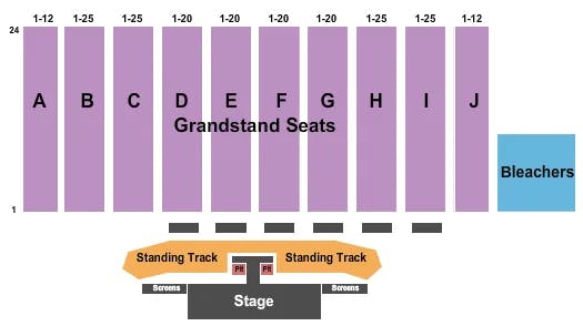  GA T STAGE W PITS Seating Map Seating Chart