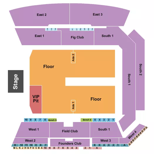  ENDSTAGE GA VIP Seating Map Seating Chart