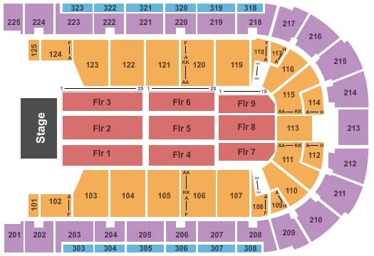 BOARDWALK HALL ARENA BOARDWALK HALL END STAGE Seating Map Seating Chart