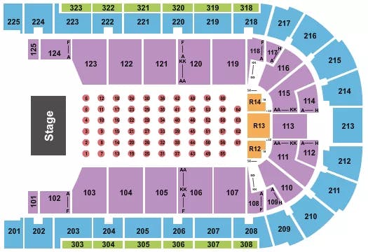 BOARDWALK HALL ARENA BOARDWALK HALL ENDSTAGE TABLES Seating Map Seating Chart