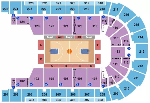 BOARDWALK HALL ARENA BOARDWALK HALL BASKETBALL GLOBETROTTERS Seating Map Seating Chart