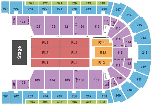 BOARDWALK HALL ARENA BOARDWALK HALL ENDSTAGE WITH RISERS Seating Map Seating Chart