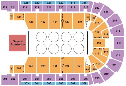 BOARDWALK HALL ARENA BOARDWALK HALL WRESTLING Seating Map Seating Chart