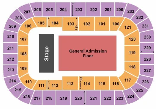  END STAGE GA FLOOR Seating Map Seating Chart