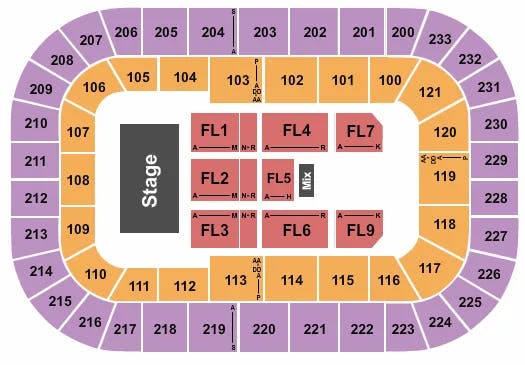  END STAGE Seating Map Seating Chart