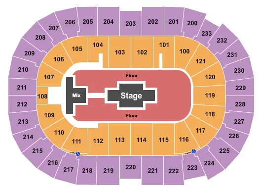  ZACH BRYAN Seating Map Seating Chart