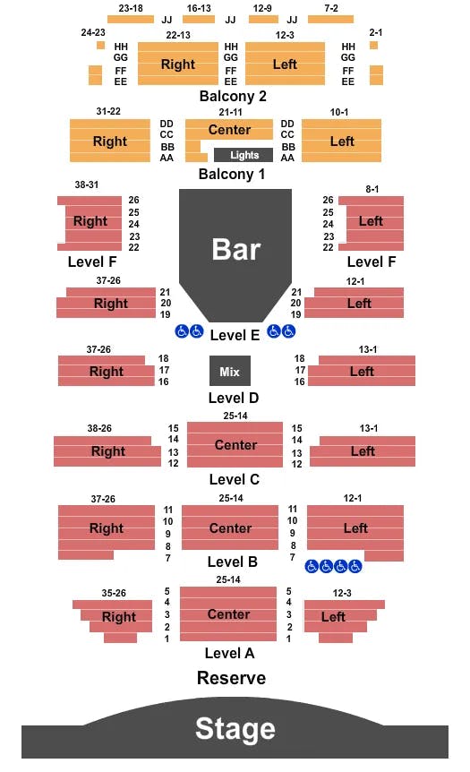  ENDSTAGE RESERVE Seating Map Seating Chart