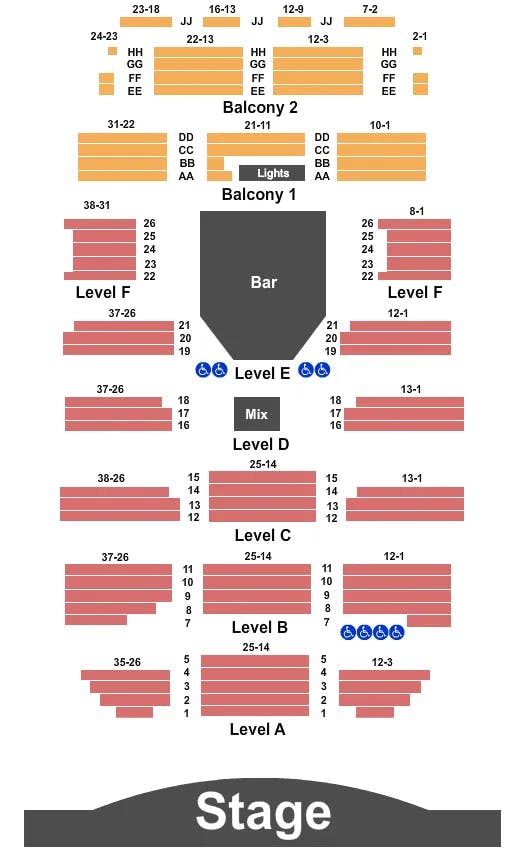  END STAGE Seating Map Seating Chart