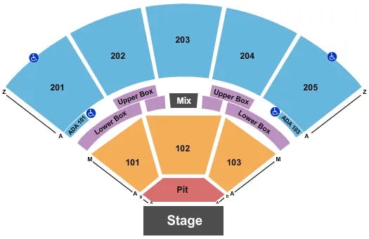  ENDSTAGE RESERVED PIT Seating Map Seating Chart